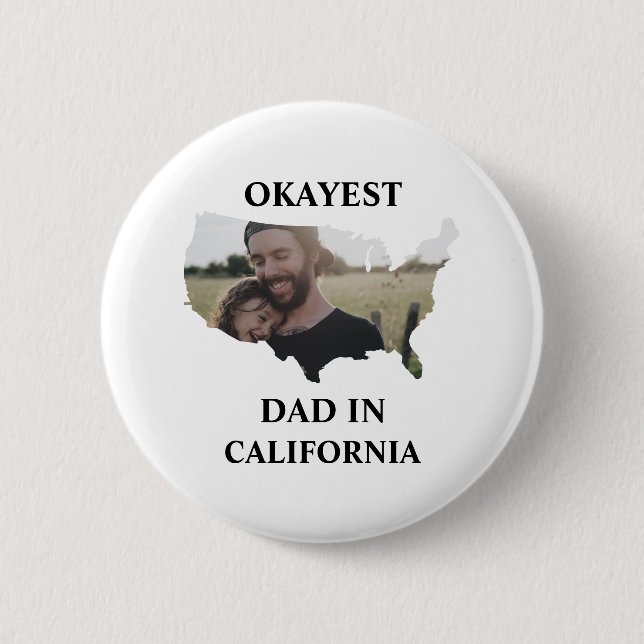 Anpassningsbar USA fotot Okayest pappa Fars dag Knapp (Framsida)