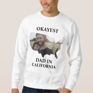Anpassningsbar USA fotot Okayest pappa Fars dag Lång Ärmad Tröja