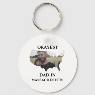 Anpassningsbar USA fotot Okayest pappa Fars dag Nyckelring