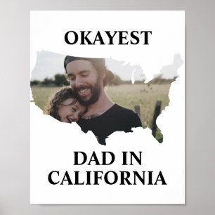 Anpassningsbar USA fotot Okayest pappa Fars dag Poster