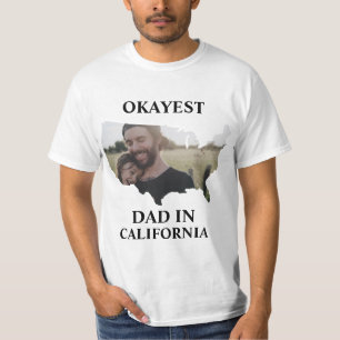 Anpassningsbar USA fotot Okayest pappa Fars dag T Shirt