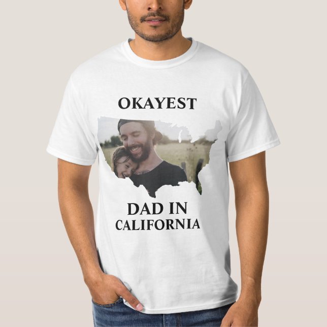 Anpassningsbar USA fotot Okayest pappa Fars dag T Shirt (Framsida)