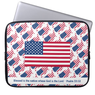 Anpassningsbar USA Stars och stripes Patriotic Laptop Fodral