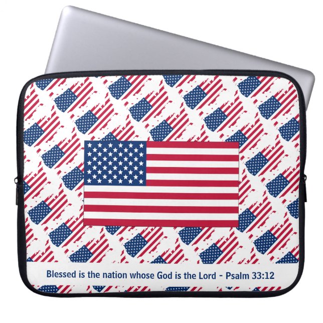 Anpassningsbar USA Stars och stripes Patriotic Laptop Fodral (Framsidan)
