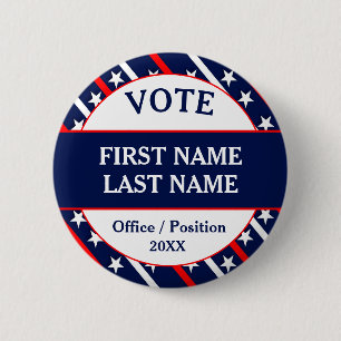 Anpassningsbar USA Vote Kampanj Knapp