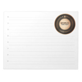 ANPASSNINGSBAR UTSKRIFT DIY MEDAL Bronze Champion  Anteckningsblock