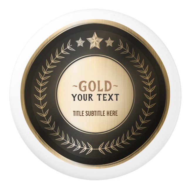 ANPASSNINGSBAR UTSKRIFT DIY MEDAL Guld #1 CHON EDI Knopp (Framsidan)