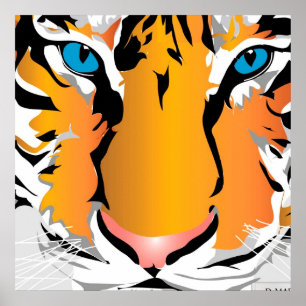 ANPASSNINGSBAR UTSKRIFT - TIGER-ORANGE POSTER