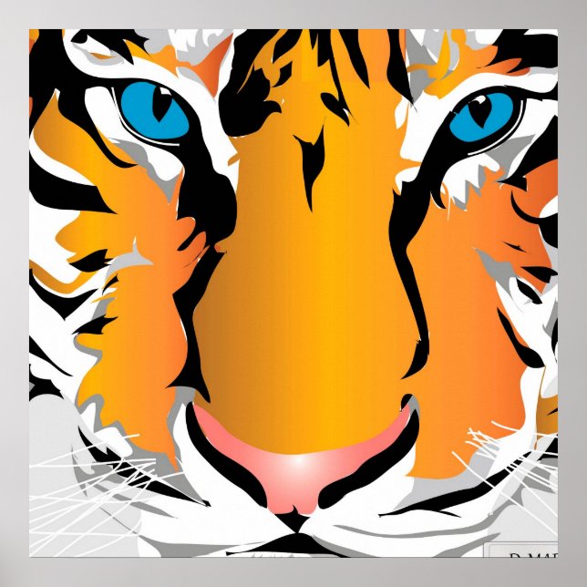 ANPASSNINGSBAR UTSKRIFT - TIGER-ORANGE POSTER (Framsidan)