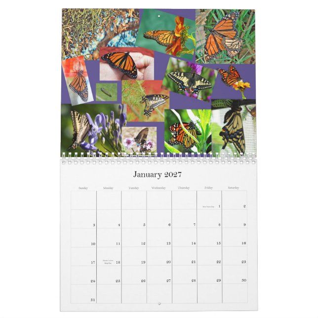 Anpassningsbar utskrivaven kalender (Jan 2027)