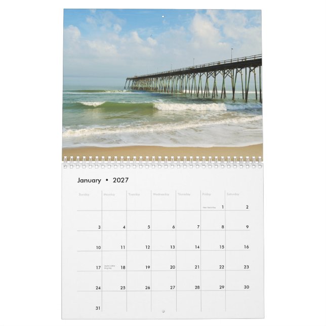 Anpassningsbar utskrivaven kalender (Jan 2027)