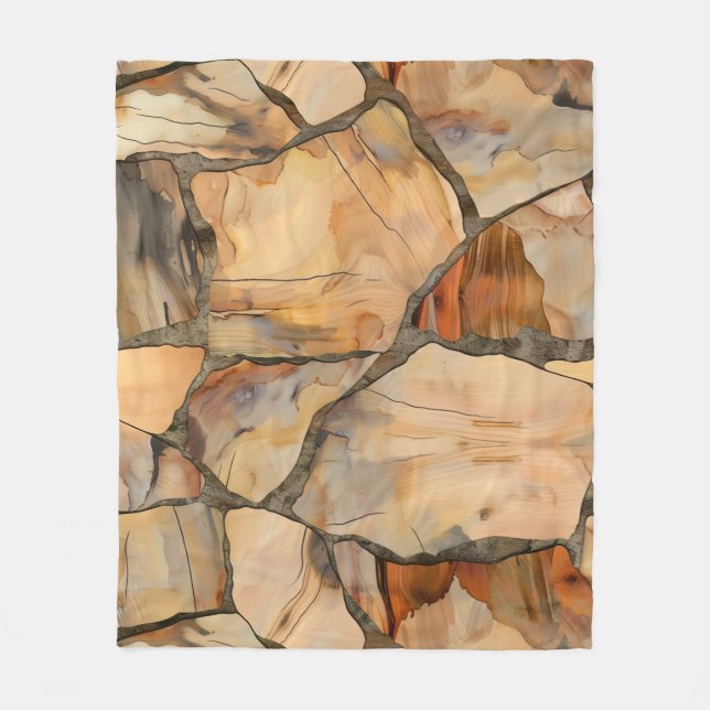 Anpassningsbar - utskrivet mjukt blad med blad 50  fleecefilt (Framsidan)