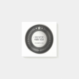 ANPASSNINGSBAR UTTRYCK DIY MEDAL Silver Champion E Post-it Block