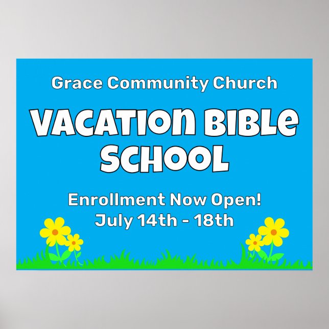 Anpassningsbar Vacation Bible School Flowers Poster (Framsidan)