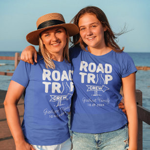 Anpassningsbar Vacation för Family Road Resa Typog T Shirt
