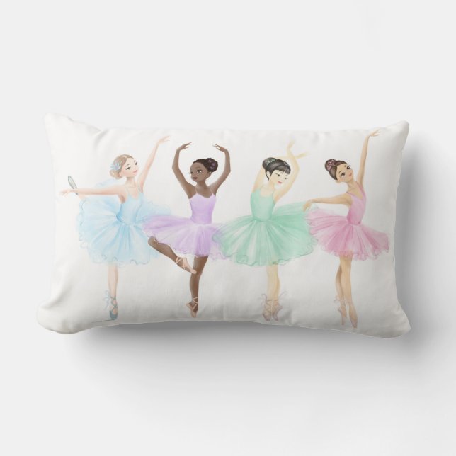 Anpassningsbar vacker Ballerinas Cushion Lumbarkudde (Framsida)