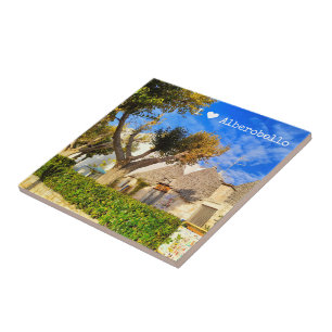 Anpassningsbar, vacker syn på Alberobello, Apulie Kakelplatta