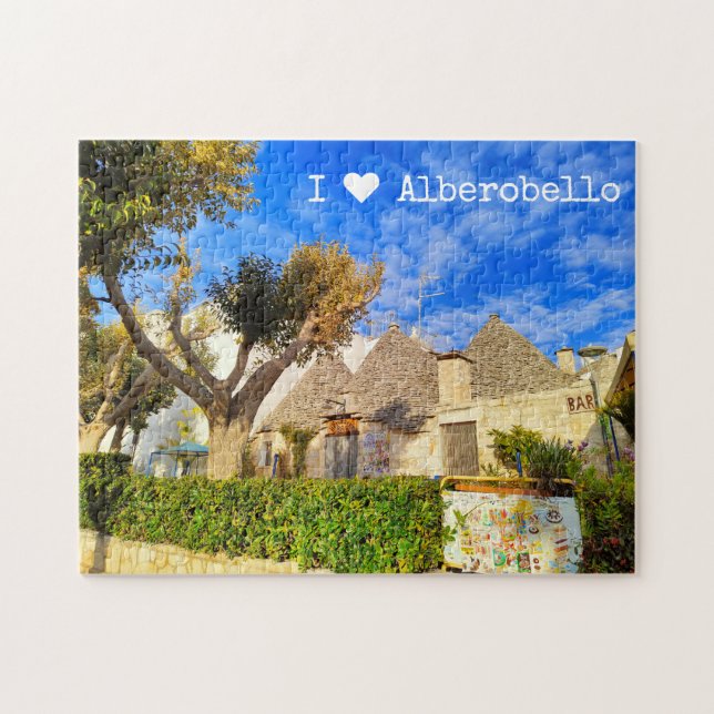Anpassningsbar, vacker syn på Alberobello, Apulien Pussel (Horisontell)