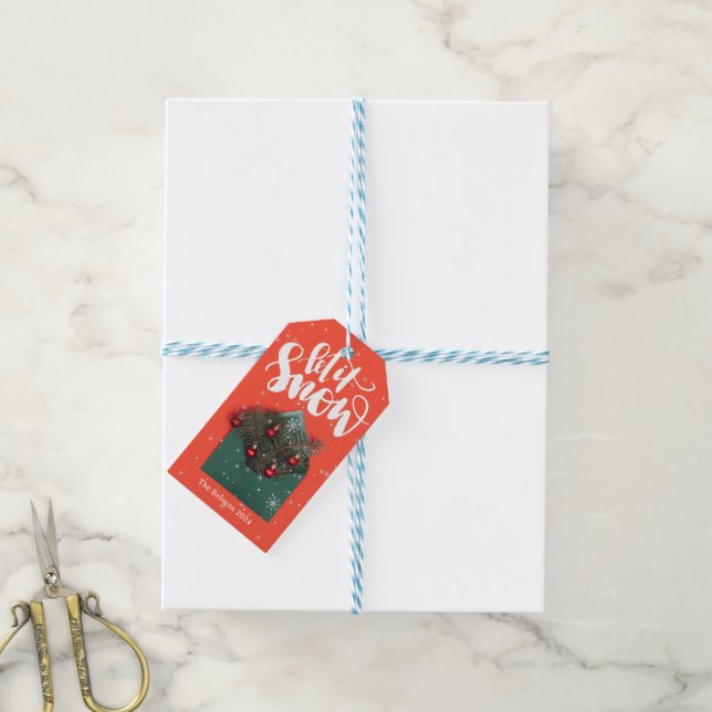 Anpassningsbar Vackert färglöst God jul Presentetikett (Med Snöre)