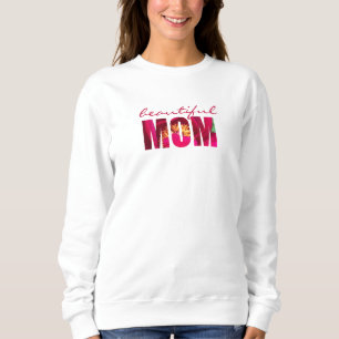 Anpassningsbar "Vackert Mamma" Blommigt Rosa Mors T Shirt