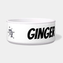 Anpassningsbar Våg Zodiac Sign Ceramic Pet Bowl
