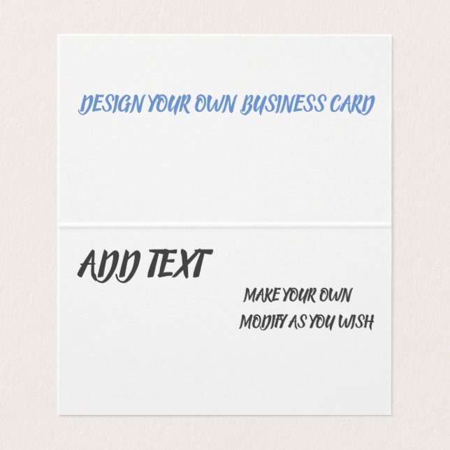 Anpassningsbar Vågrät Tält-mappat Affärskort med Visitkort (Insida ovikt)