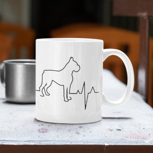 Anpassningsbar Valentindagen Heartslag Cute Boxer Kaffemugg