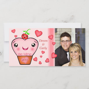 Anpassningsbar Valentindagen Kawaii-fotokort Julkort