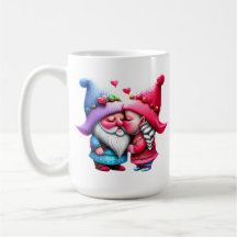 Anpassningsbar Valentine Gnome Kissing Couple Swee