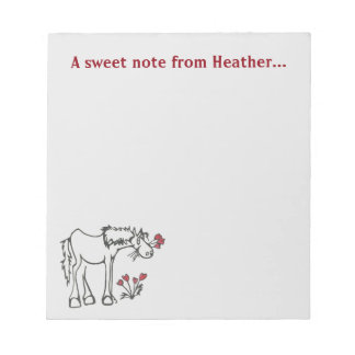 Anpassningsbar Valentine Horse Anteckningsblock