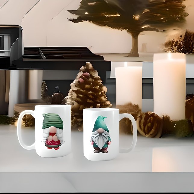 Anpassningsbar Valentine jul Gnome lite älskling Kaffemugg (Skapare uppladdad)