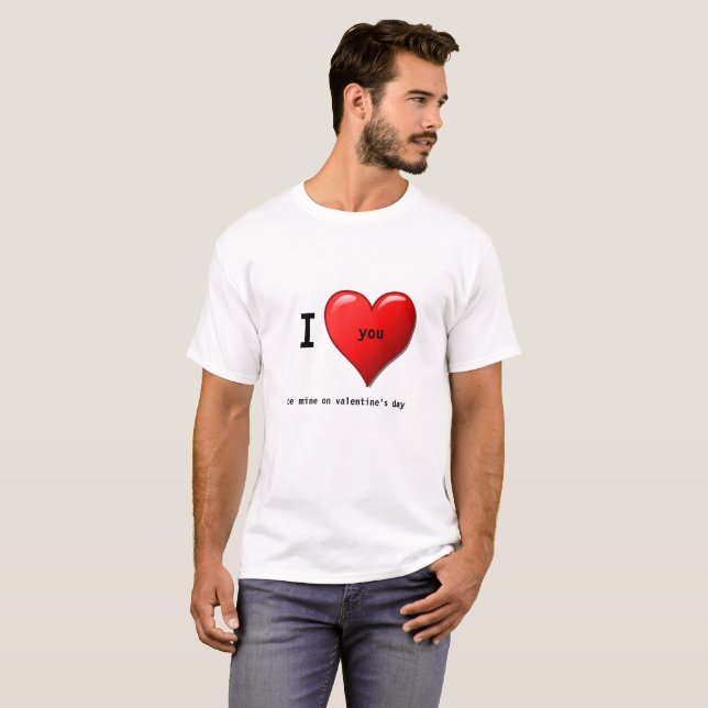 Anpassningsbar Valentine Kärlek You T-Shirt (Hel framsida)