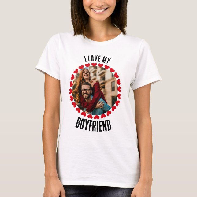 Anpassningsbar Valentines day I Kärlek Min Boykomp T Shirt (Framsida)