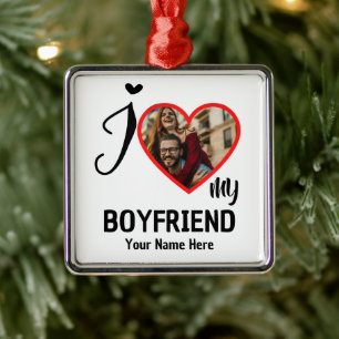 Anpassningsbar Valentines Heart Photo I Kärlek Min Julgransprydnad Metall