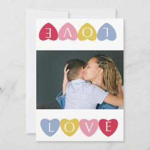 Anpassningsbar valentins kärlek fotokollage dag inbjudningar