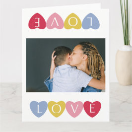 Anpassningsbar valentins kärlek fotokollage dag tack kort