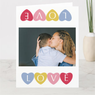 Anpassningsbar valentins kärlek fotokollage dag tack kort