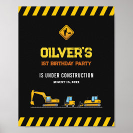 Anpassningsbar Välkomstskylt Gult Construction Las Poster