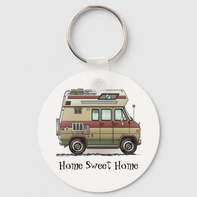 Anpassningsbar Van Camper RV Keychain HSH Nyckelring (Framsida)