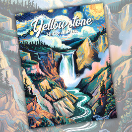 Anpassningsbar Van Gogh Yellowstone Lower Falls Co Vykort