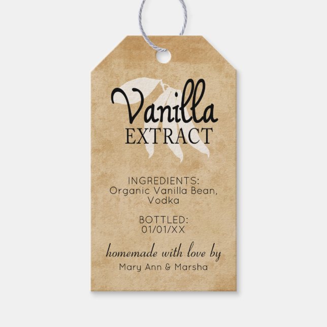 Anpassningsbar Vanilla Extract-etikett Presentetikett (Framsidan)