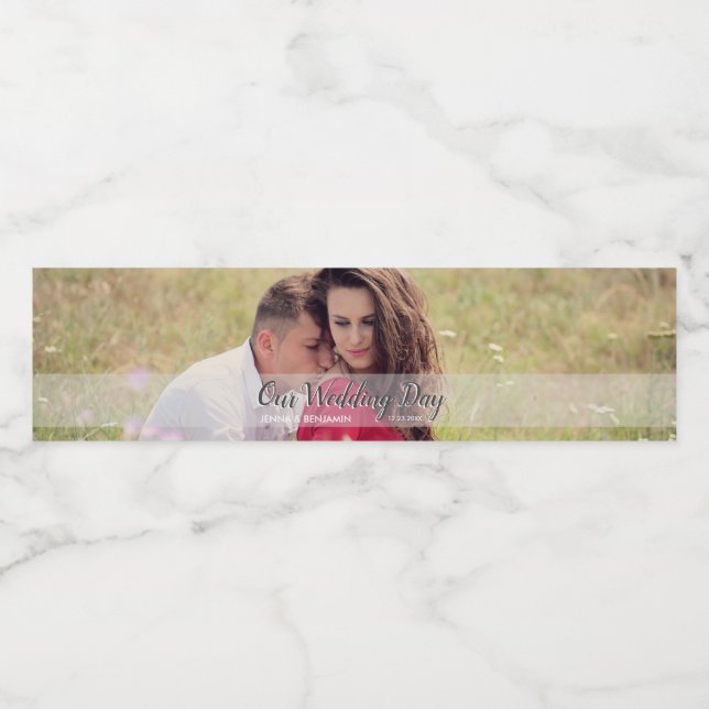 Anpassningsbar vår Bröllopsdag Foto Vattenflaskor Etikett (Singel etikett)