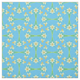 Anpassningsbar Vår Daffodils on Himlar Blue Mönste Tyg