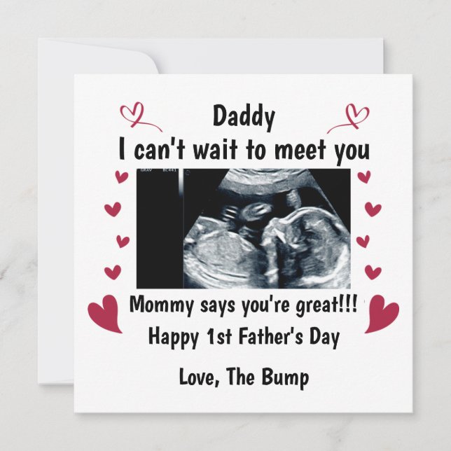 Anpassningsbar vår första Fars dag-gåva för pappa Julkort (Framsida)