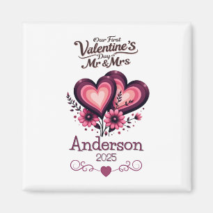 Anpassningsbar Vår förste Valentines day, Mr & Mrs Magnet