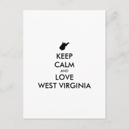 Anpassningsbar VAR LUGN och ÄLSKA WEST VIRGINIA Vykort