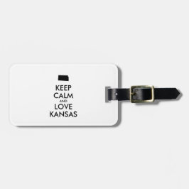 Anpassningsbar VAR RUHIG OCH ÄLSKA KANSAS Bagagebricka