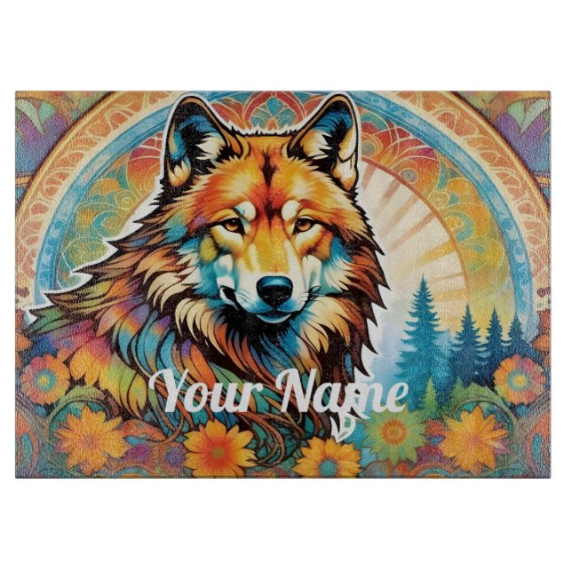 Anpassningsbar Varg Glasskärning (Framsidan)