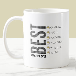 Anpassningsbar Världens Bästa Farfar Checklista Kaffemugg