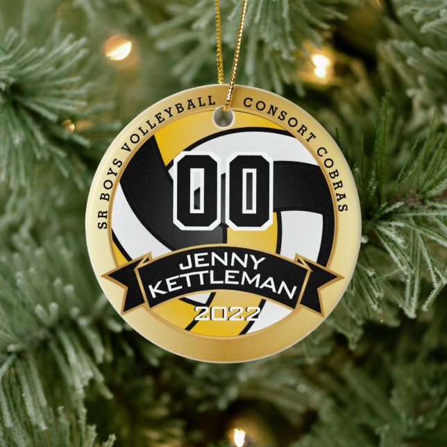 Anpassningsbar Världsmästare Volleyball Player - G Julgransprydnad Keramik (Träd)